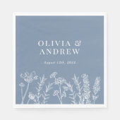 ワイルドフラワー結婚ペリウィンクルのナプキン スタンダードランチョンナプキン (正面)
