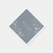 ワイルドフラワー結婚ペリウィンクル スタンダードカクテルナプキン (角)