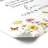 ワイルドフラワー結婚ボホのフォトゲストブックサイン ポスター (角)