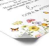 ワイルドフラワー結婚ボホの音声ゲストブックサイン ポスター (角)