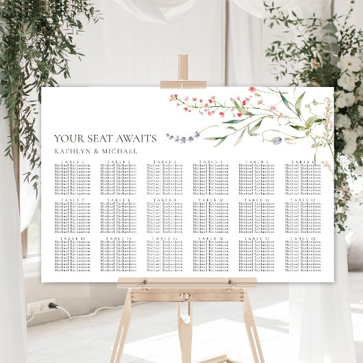 ワイルドフラワー結婚ミニマル18席 ポスター