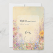 ワイルドフラワー結婚メドウバーンの日付の安全 招待状 (裏面)