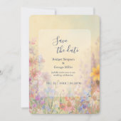 ワイルドフラワー結婚メドウバーンの日付の安全 招待状 (正面)