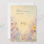 ワイルドフラワー結婚メドウバーンの日付の安全 招待状 (裏面)