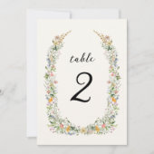 ワイルドフラワー結婚リースのテーブル番号 (正面)