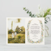 ワイルドフラワー結婚リースの写真 サンキューカード (スタンド正面)