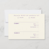 ワイルドフラワー結婚交響曲 出欠カード (裏面)