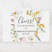 ワイルドフラワー結婚式の引き出物きらめく応援ワインラ スパークリングワインラベル (シングルラベル)