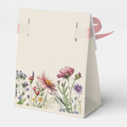 ワイルドフラワー結婚式の引き出物ギフトボックス フェイバーボックス (裏面サイド)