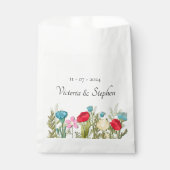 ワイルドフラワー結婚式の引き出物バッグ フェイバーバッグ (正面)