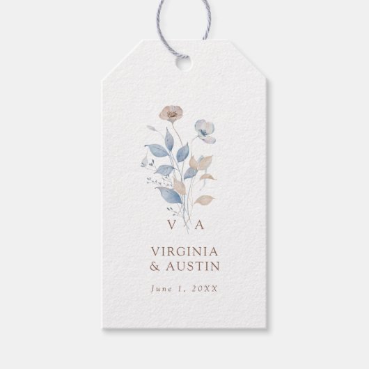 ワイルドフラワー結婚式の引き出物ラベル ギフトタグ (正面)