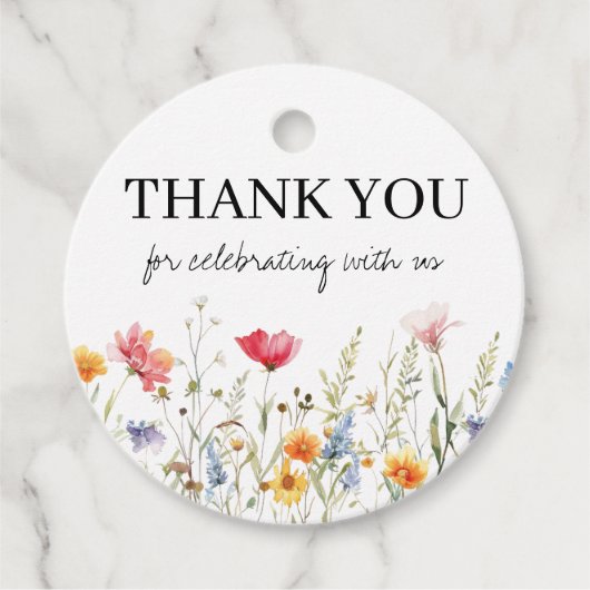 ワイルドフラワー結婚式の引き出物ラベル フェイバータグ (正面)