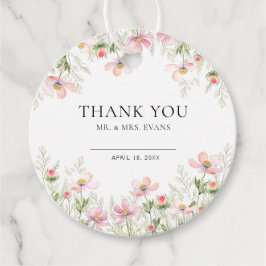 ワイルドフラワー結婚式の引き出物ラベル。 フェイバータグ