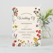 ワイルドフラワー結婚式招待状とカスタム写真 招待状 (スタンド正面)
