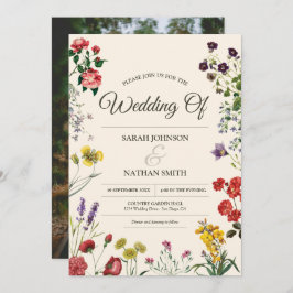 ワイルドフラワー結婚式招待状とカスタム写真 招待状