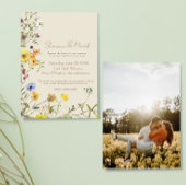 ワイルドフラワー結婚式招待状とフォトバック 招待状