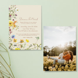 ワイルドフラワー結婚式招待状とフォトバック 招待状