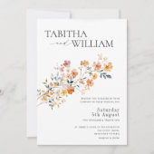 ワイルドフラワー結婚式招待状テンプレートボホフローラ 招待状 (正面)