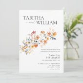 ワイルドフラワー結婚式招待状テンプレートボホフローラ 招待状 (スタンド正面)