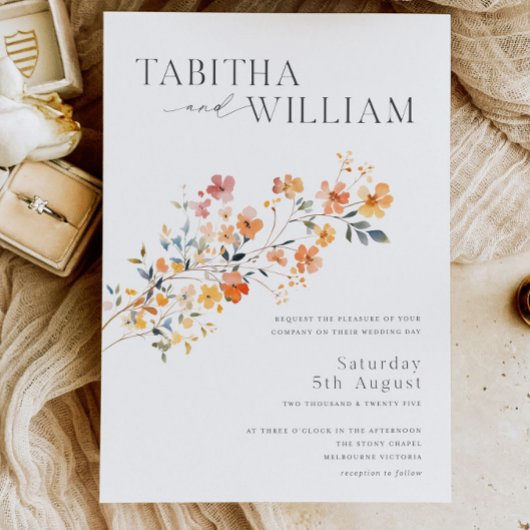 ワイルドフラワー結婚式招待状テンプレートボホフローラ 招待状