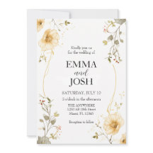 ワイルドフラワー結婚式招待状テンプレートボホ