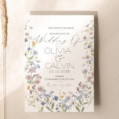 ワイルドフラワー結婚式招待状テンプレート 招待状