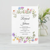 ワイルドフラワー結婚式招待状 ボホ フラワーズ エレガント 招待状 (スタンド正面)