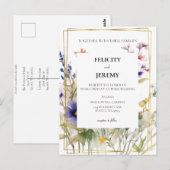 ワイルドフラワー結婚式招待状 ポストカード (正面/裏面)