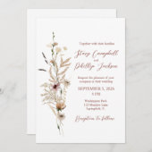 ワイルドフラワー結婚式招待状 招待状 (正面/裏面)