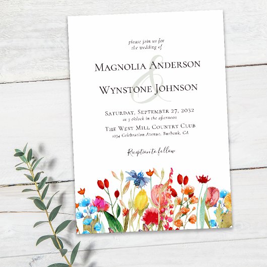 ワイルドフラワー結婚式招待状 招待状
