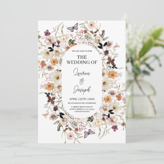 ワイルドフラワー結婚式招待状 招待状 (スタンド正面)