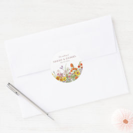 ワイルドフラワー結婚式用シール – フラワー封筒用シール ラウンドシール