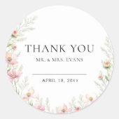 ワイルドフラワー結婚式用シール ラウンドシール (正面)