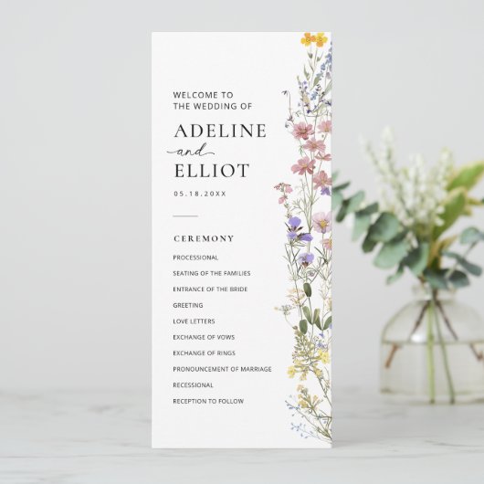 ワイルドフラワー結婚式 プログラムフローラ結婚式 プログラム (スタンド正面)