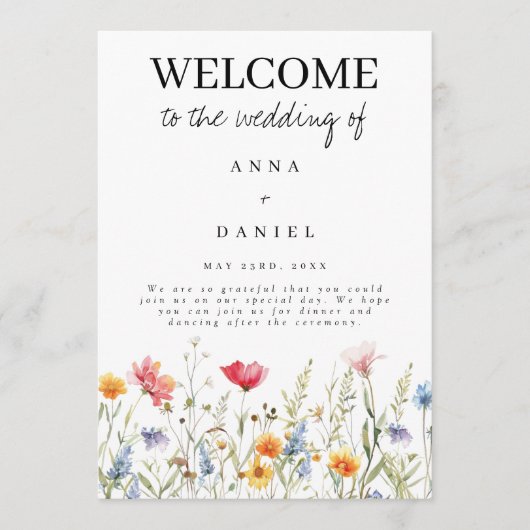 ワイルドフラワー結婚式 プログラム (正面)