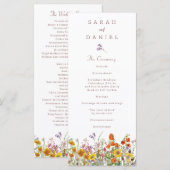 ワイルドフラワー結婚式 プログラム (正面/裏面)