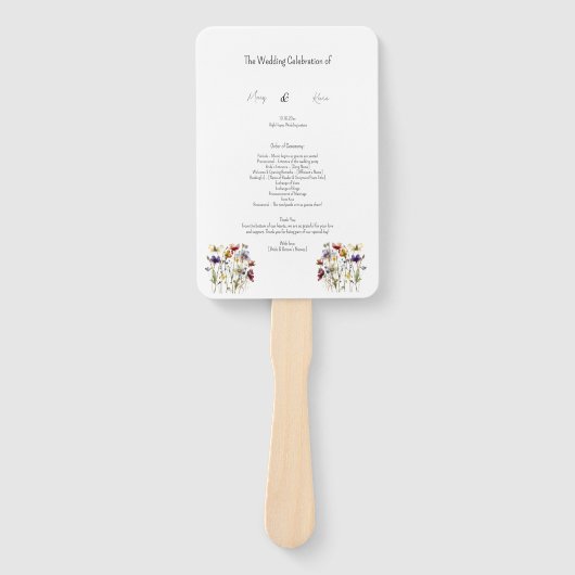 ワイルドフラワー結婚式 プログラム ハンドファン (正面)