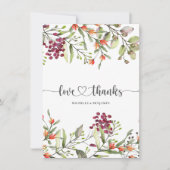 ワイルドフラワー結婚牧草地サンキューカード サンキューカード (正面)