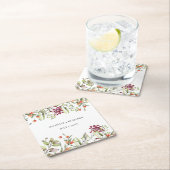 ワイルドフラワー結婚草原 スクエアペーパーコースター (インサイチュ)