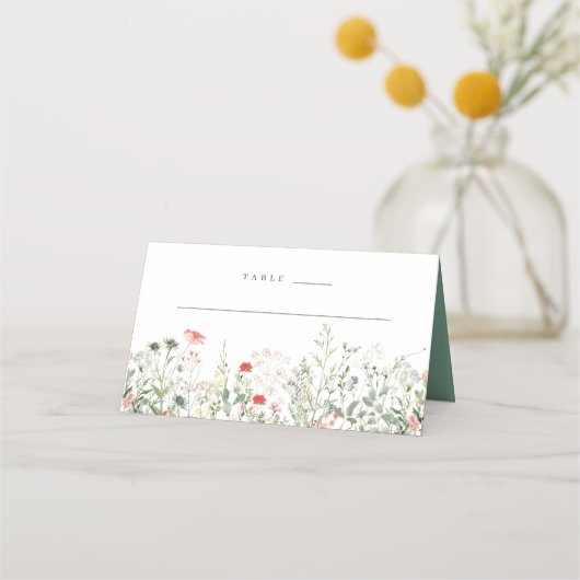 ワイルドフラワー結婚草原 プレイスカード (正面)