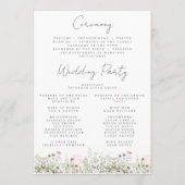 ワイルドフラワー結婚草原 プログラム (裏面)