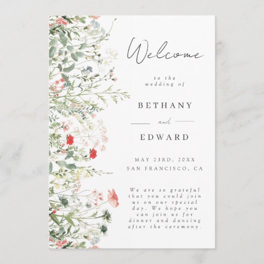 ワイルドフラワー結婚草原 プログラム (正面)