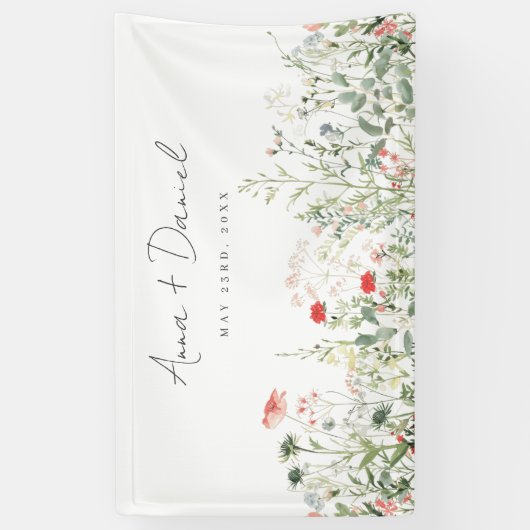 ワイルドフラワー結婚草原 横断幕 (縦)