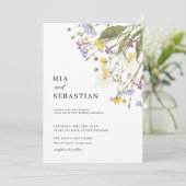 ワイルドフラワー結婚薄紫 招待状 (スタンド正面)