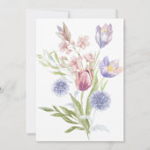 ワイルドフラワー結婚薄紫 招待状 (裏面)