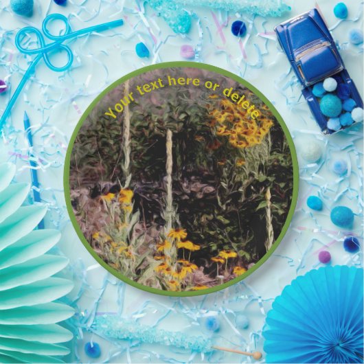 ワイルドフラワー絵を描ズ自然パーソナライズされたパーティー ペーパープレート (パーティー)