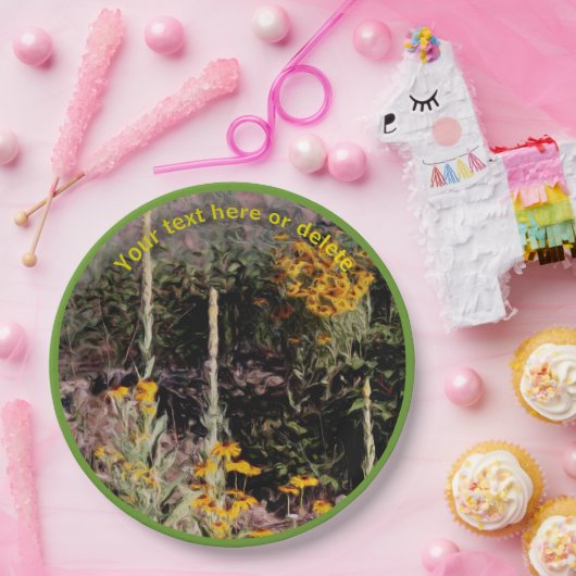 ワイルドフラワー絵を描ズ自然パーソナライズされたパーティー ペーパープレート (パーティー)