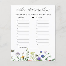 ワイルドフラワー緑の赤ちゃんシャワーゲーム