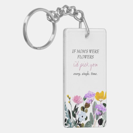 ワイルドフラワー編パーソナライズされた集詩の母の日 キーホルダー (正面左)