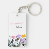 ワイルドフラワー編パーソナライズされた集詩の母の日 キーホルダー (裏面)
